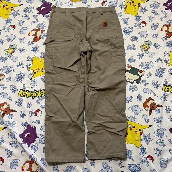 Vintage 90s Carhartt Dungaree Fit Beige Jeans 36x30 - Picture 2 of 4